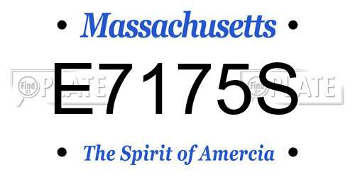E7175S Massachusetts License Plate