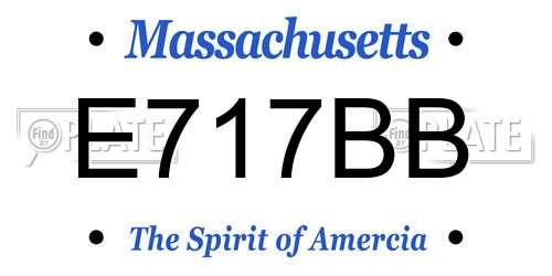 E717BB Massachusetts License Plate