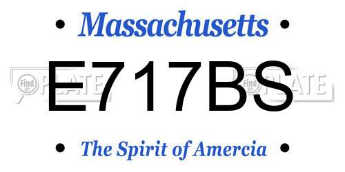 E717BS Massachusetts License Plate
