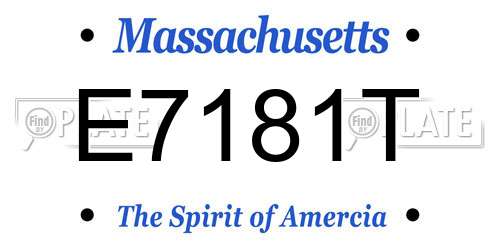 E7181T Massachusetts License Plate
