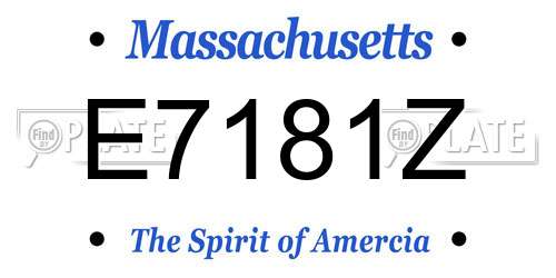 E7181Z Massachusetts License Plate