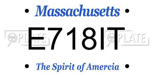 E718IT Massachusetts License Plate