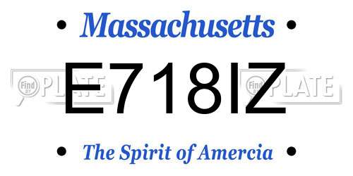 E718IZ Massachusetts License Plate