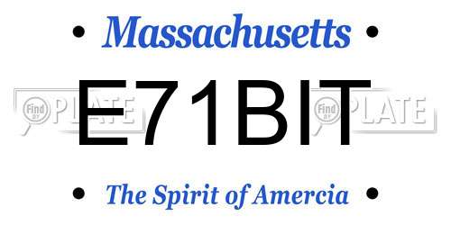 E71BIT Massachusetts License Plate
