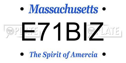 E71BIZ Massachusetts License Plate