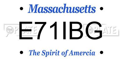 E71IBG Massachusetts License Plate