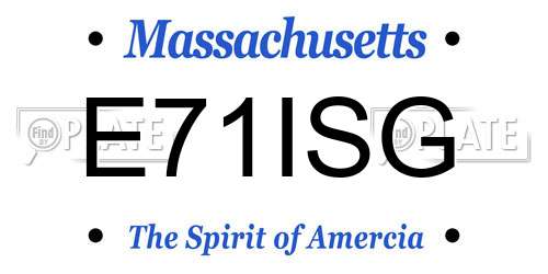 E71ISG Massachusetts License Plate