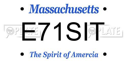 E71SIT Massachusetts License Plate
