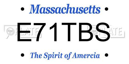 E71TBS Massachusetts License Plate