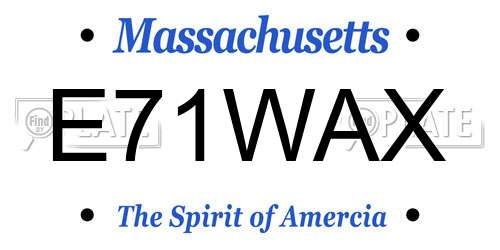 E71WAX Massachusetts License Plate