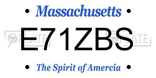 E71ZBS Massachusetts License Plate