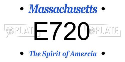 E720 Massachusetts License Plate