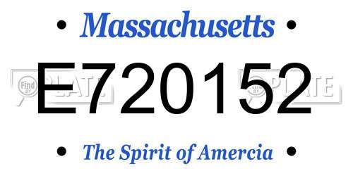E720152 Massachusetts License Plate