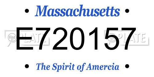 E720157 Massachusetts License Plate