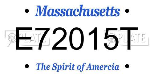 E72015T Massachusetts License Plate