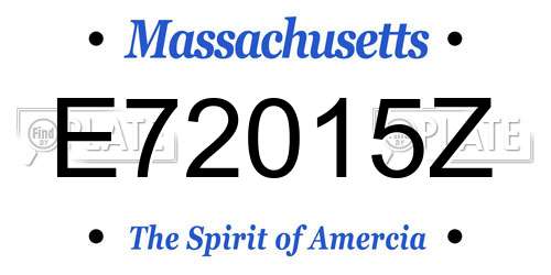 E72015Z Massachusetts License Plate