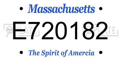 E720182 Massachusetts License Plate