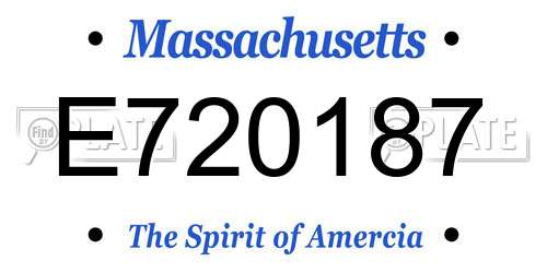 E720187 Massachusetts License Plate