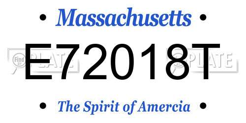 E72018T Massachusetts License Plate