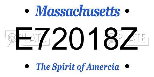 E72018Z Massachusetts License Plate