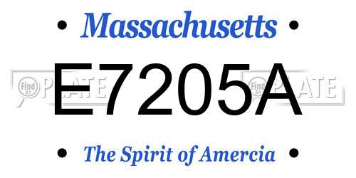 E7205A Massachusetts License Plate