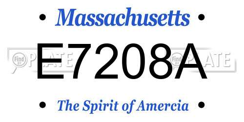 E7208A Massachusetts License Plate