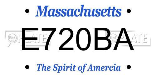 E720BA Massachusetts License Plate