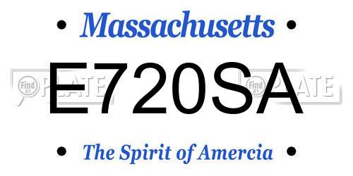 E720SA Massachusetts License Plate