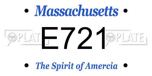E721 Massachusetts License Plate