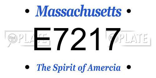 E7217 Massachusetts License Plate