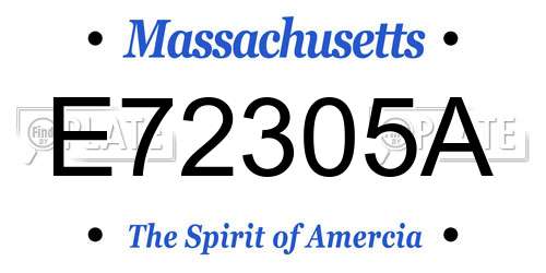 E72305A Massachusetts License Plate