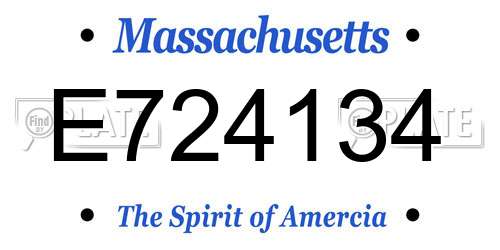 E724134 Massachusetts License Plate