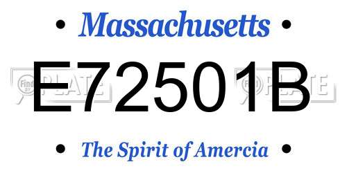 E72501B Massachusetts License Plate