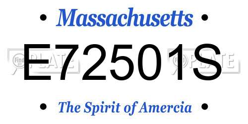 E72501S Massachusetts License Plate
