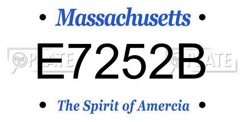 E7252B Massachusetts License Plate