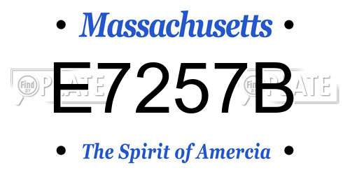 E7257B Massachusetts License Plate