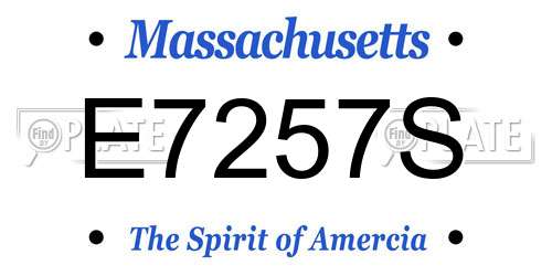 E7257S Massachusetts License Plate