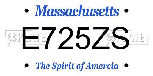 E725ZS Massachusetts License Plate