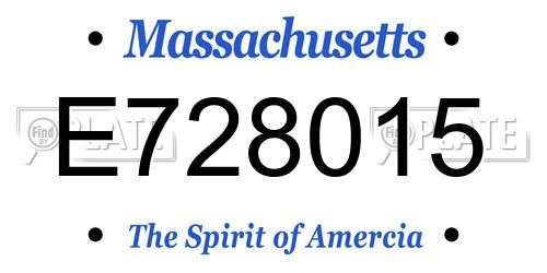 E728015 Massachusetts License Plate