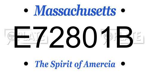 E72801B Massachusetts License Plate