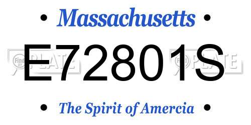 E72801S Massachusetts License Plate