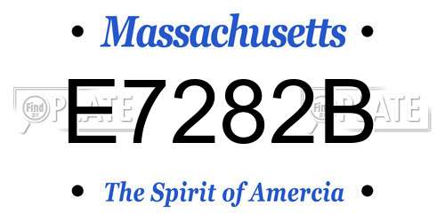 E7282B Massachusetts License Plate
