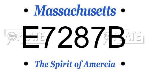 E7287B Massachusetts License Plate