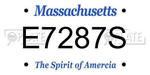 E7287S Massachusetts License Plate