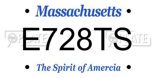 E728TS Massachusetts License Plate