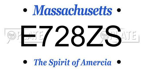 E728ZS Massachusetts License Plate