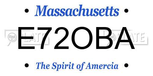 E72OBA Massachusetts License Plate