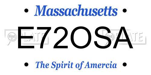 E72OSA Massachusetts License Plate