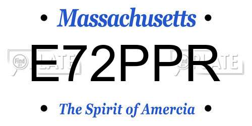 E72PPR Massachusetts License Plate