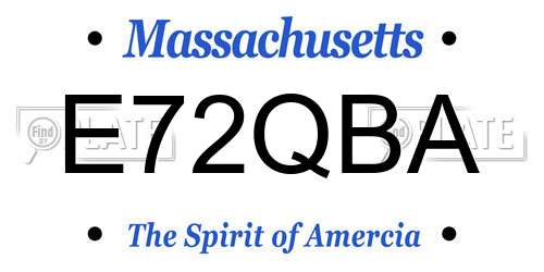 E72QBA Massachusetts License Plate